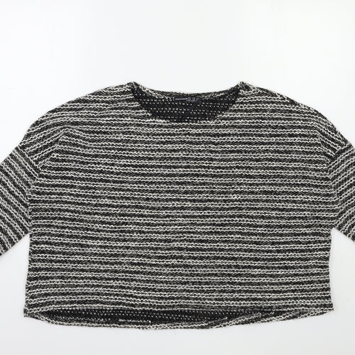 Atmosphere Womens Black Striped Knit Pullover Jumper Size S