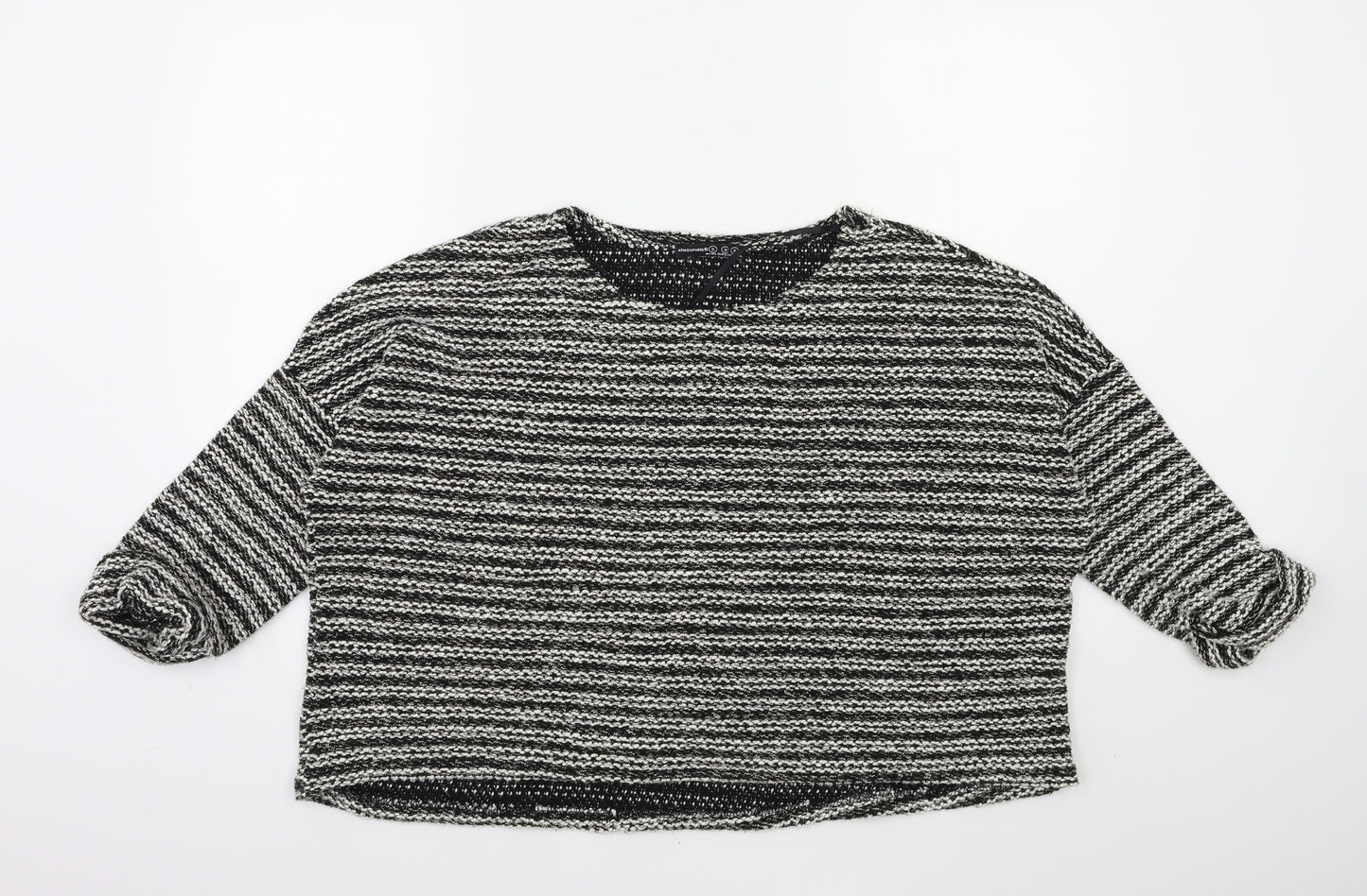 Atmosphere Womens Black Striped Knit Pullover Jumper Size S