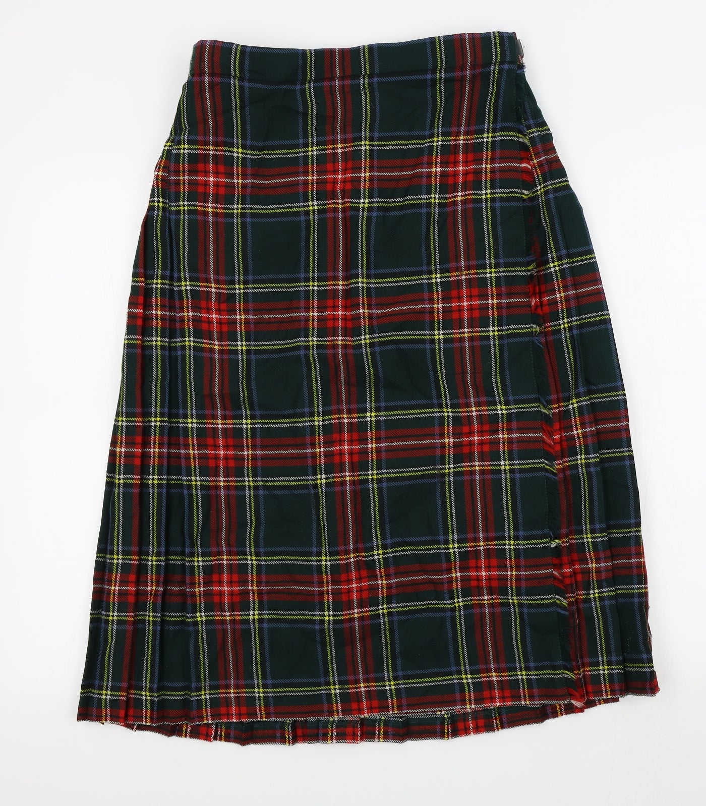 Highland home industries Womens Green Check  Pleated Skirt Size 14