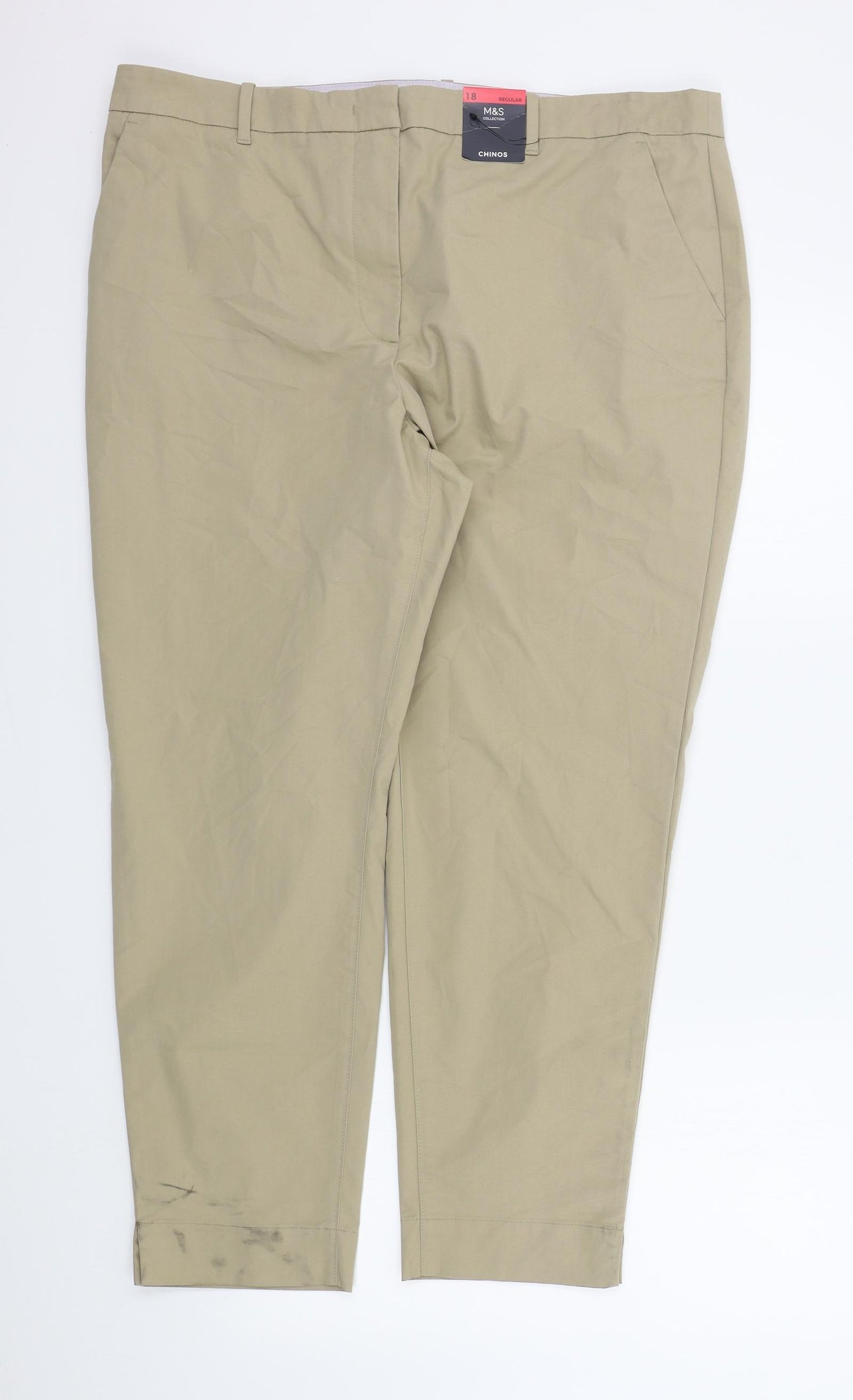 M&S Womens Brown   Trousers  Size 18 L27 in