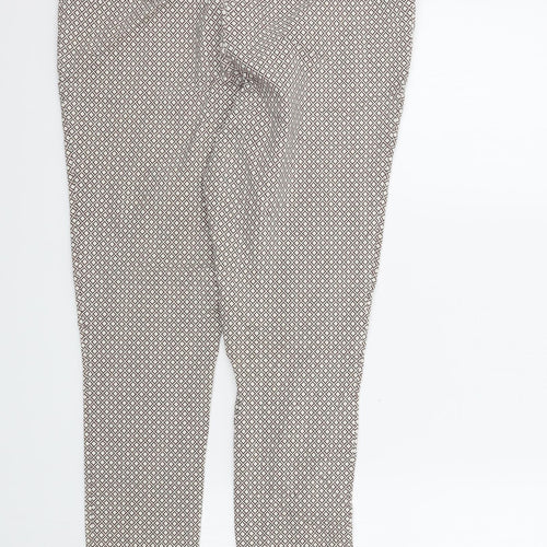 TU Womens Beige Geometric  Trousers  Size 14 L28 in
