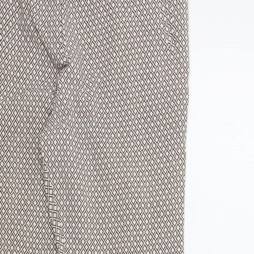TU Womens Beige Geometric  Trousers  Size 14 L28 in