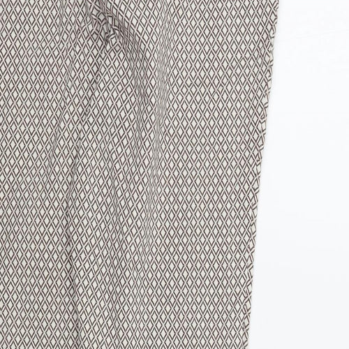 TU Womens Beige Geometric  Trousers  Size 14 L28 in