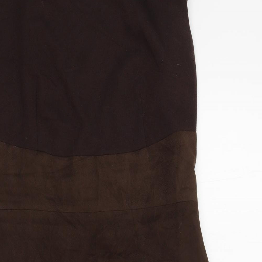 Cortefiel Womens Brown Colourblock  A-Line  Size M