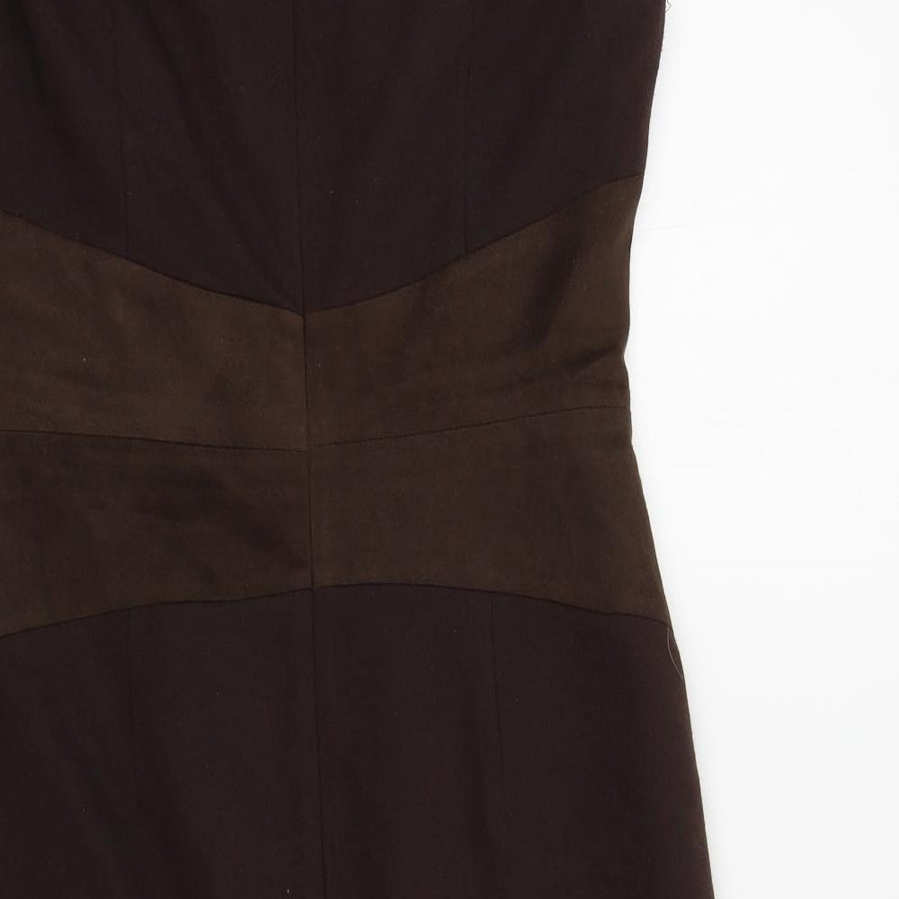 Cortefiel Womens Brown Colourblock  A-Line  Size M