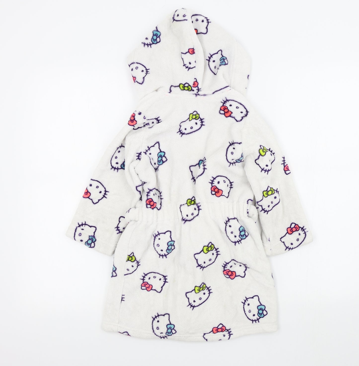 M&S Girls White Geometric  Top Robe Size 2-3 Years  - Hello kitty