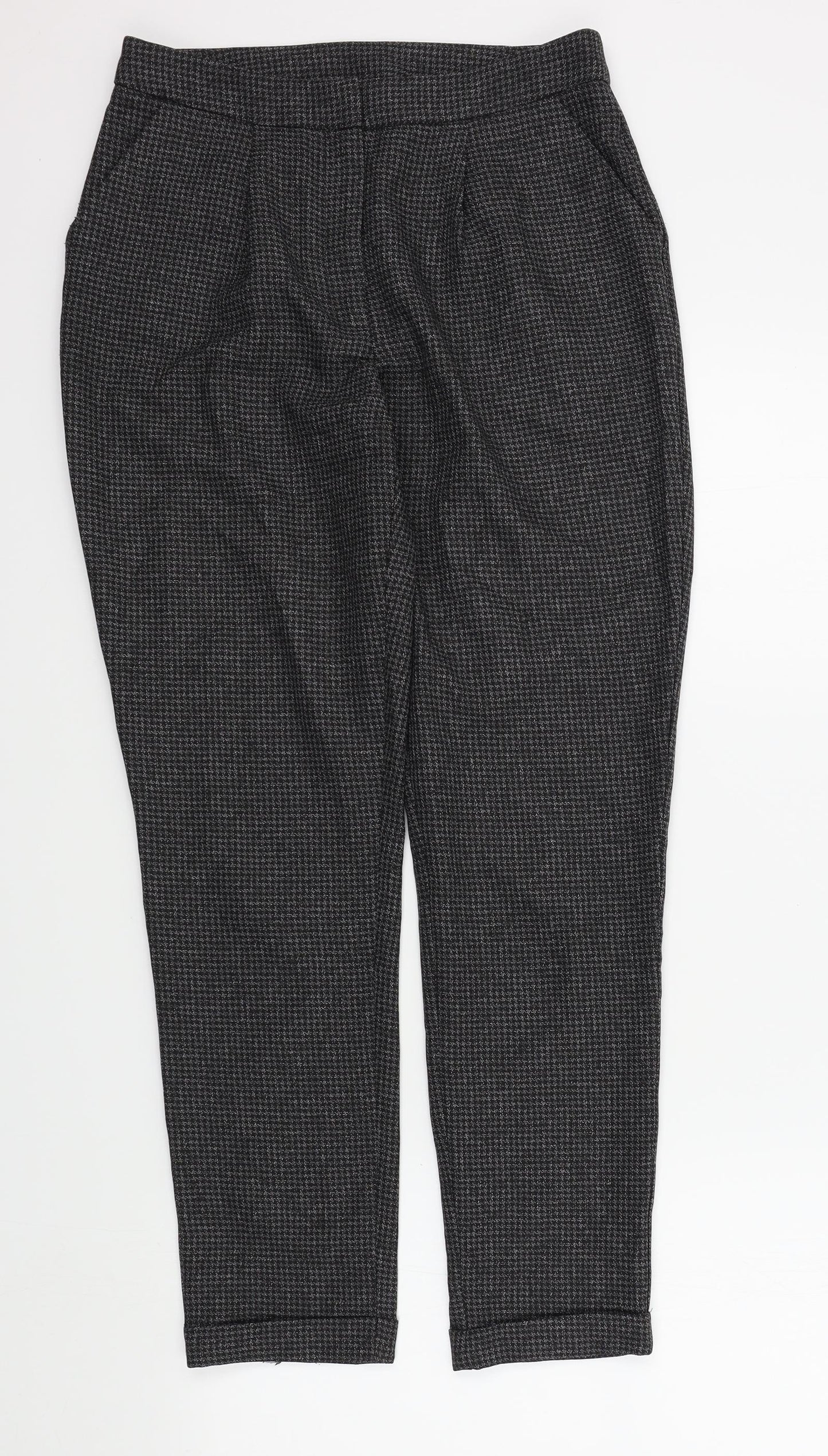 Primark Womens Grey Geometric  Trousers  Size 8 L27 in