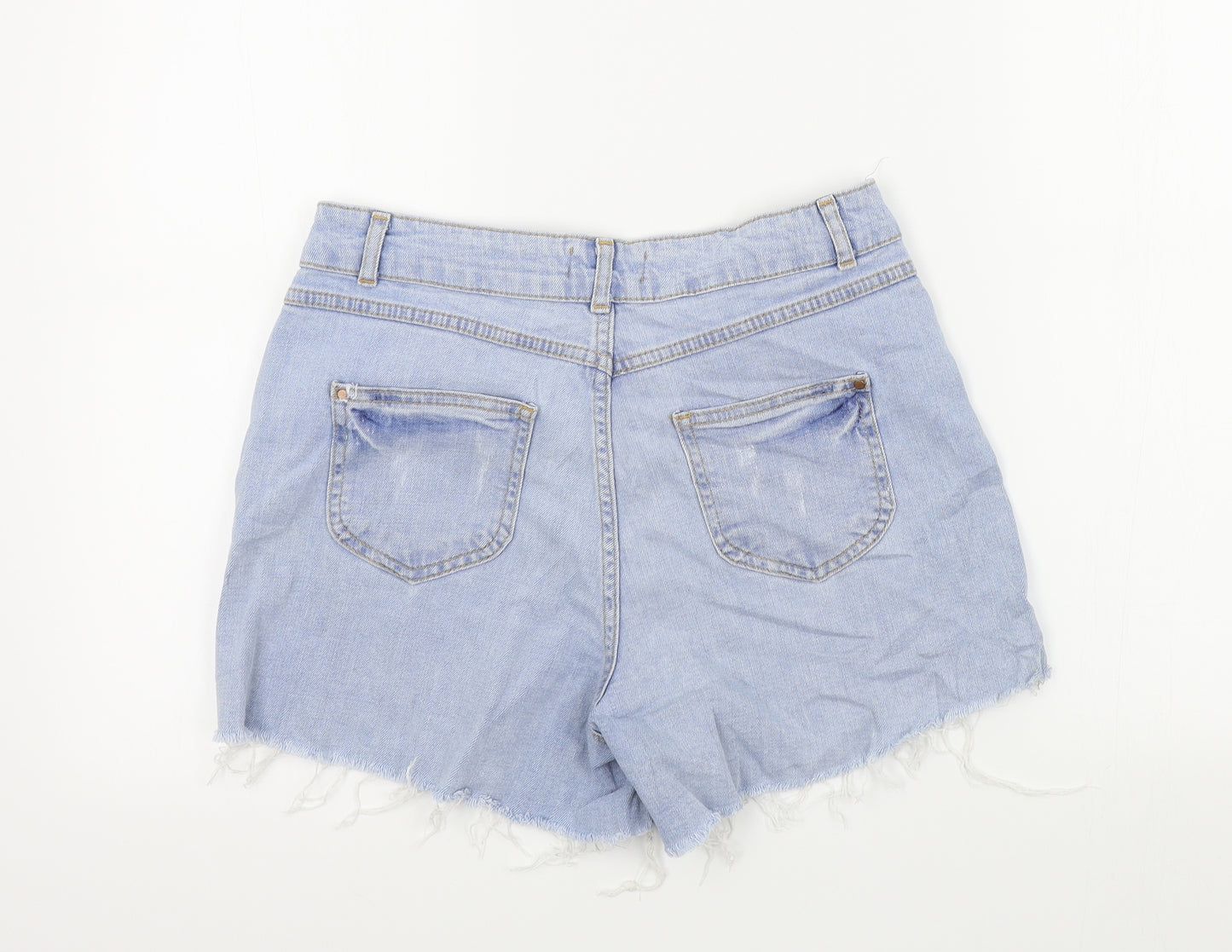 Select Womens Blue Floral  Bermuda Shorts Size 12 - DISTRESSED