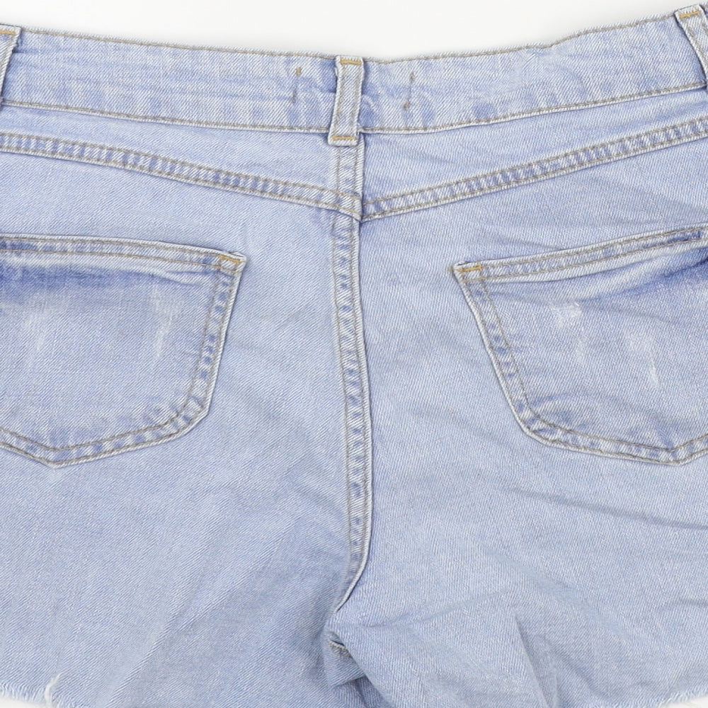 Select Womens Blue Floral  Bermuda Shorts Size 12 - DISTRESSED