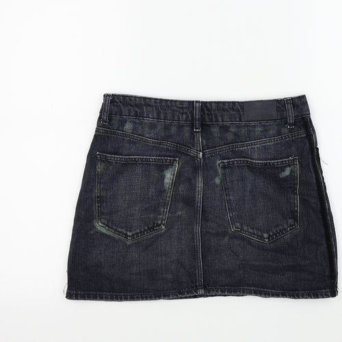Zara Womens Blue   A-Line Skirt Size 28 in  - DISTRESSED