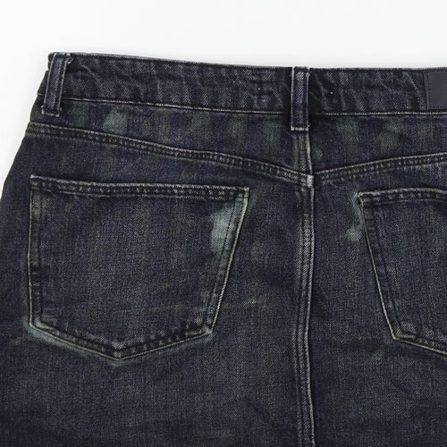 Zara Womens Blue   A-Line Skirt Size 28 in  - DISTRESSED