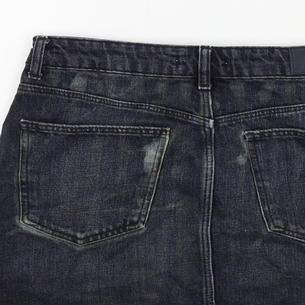 Zara Womens Blue   A-Line Skirt Size 28 in  - DISTRESSED