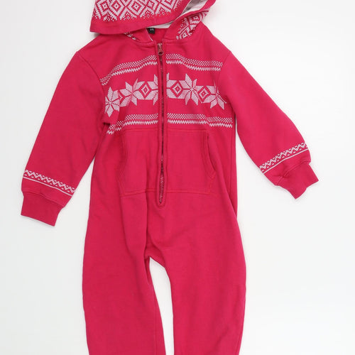 Preworn Girls Pink Geometric  Top Bodysuit Size 3-4 Years