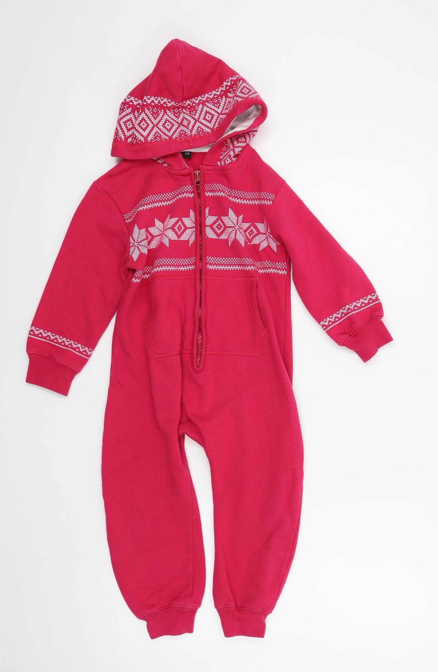 Preworn Girls Pink Geometric  Top Bodysuit Size 3-4 Years
