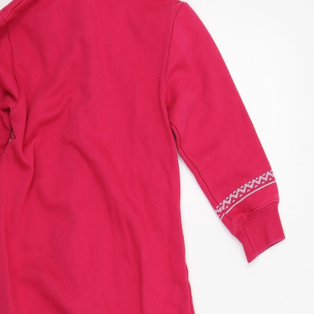 Preworn Girls Pink Geometric  Top Bodysuit Size 3-4 Years
