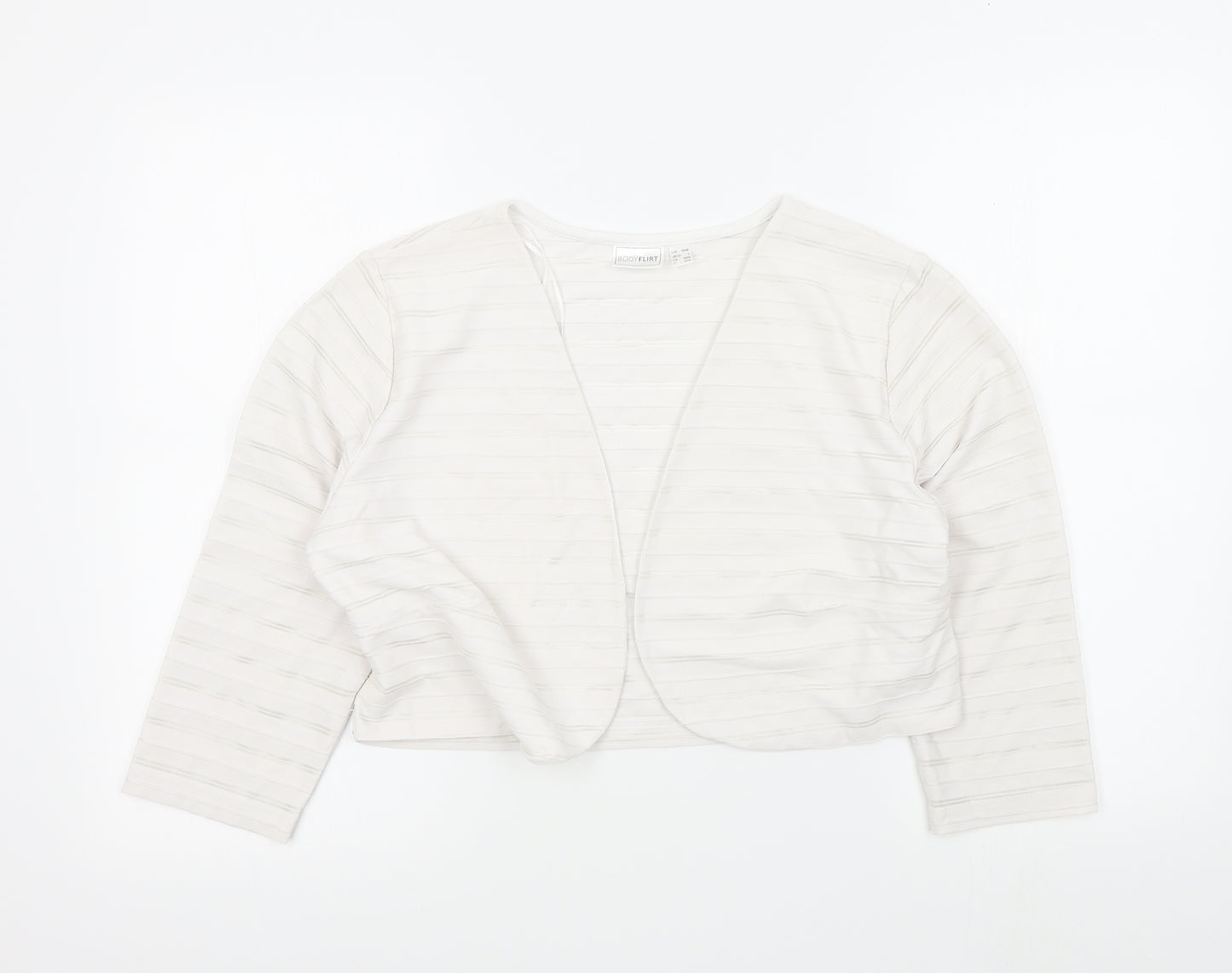 Bodyfit Womens White   Cardigan Jumper Size L