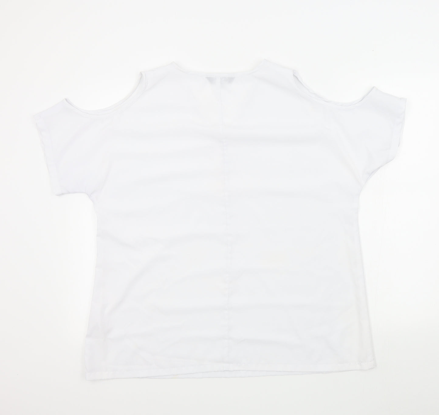 BYOU Womens White Colourblock  Basic Blouse Size L