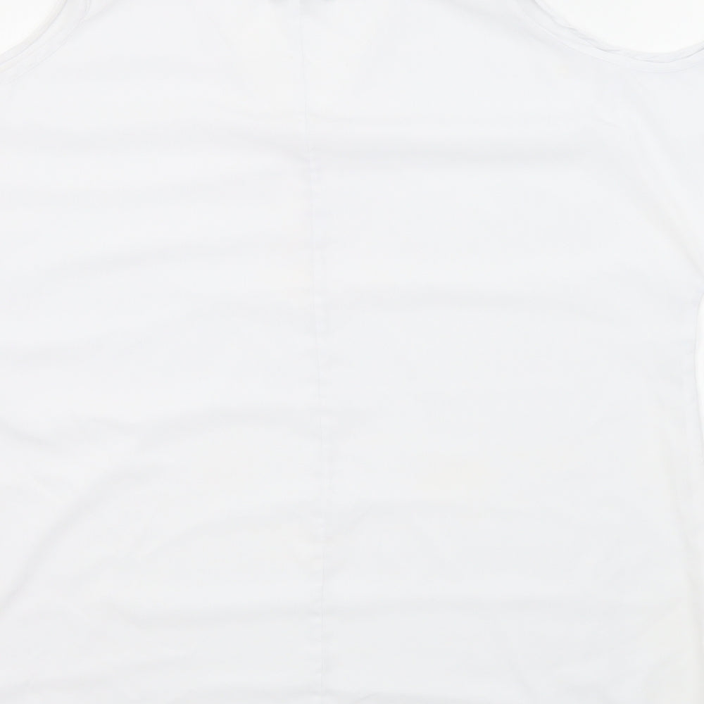 BYOU Womens White Colourblock  Basic Blouse Size L