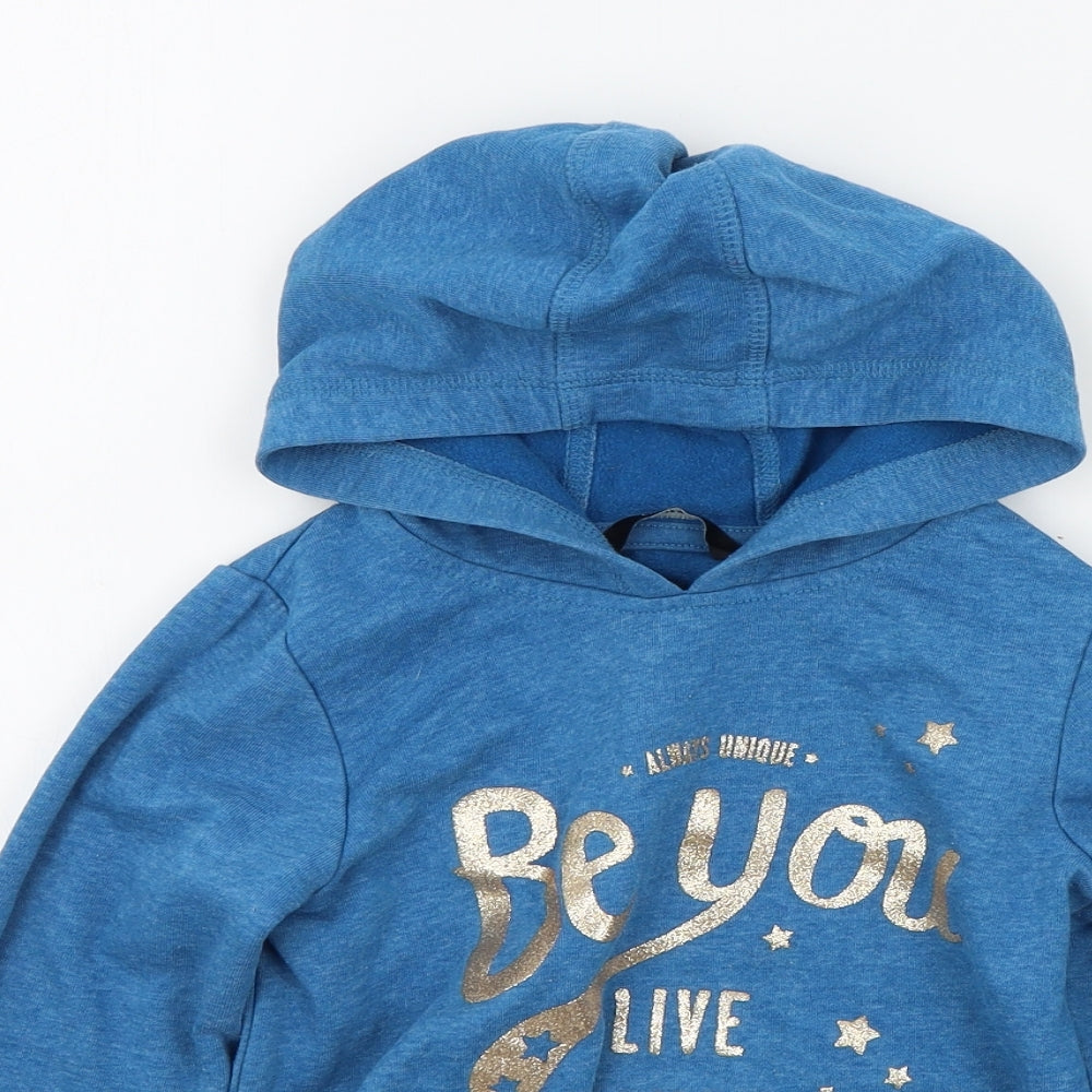 George Girls Blue Colourblock  Pullover Hoodie Size 6-7 Years