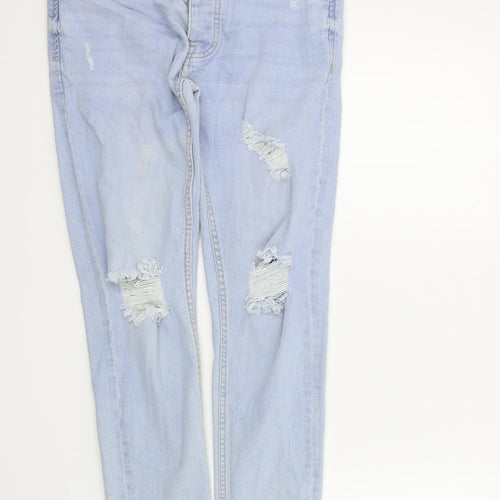 denim&co Womens Blue Houndstooth  Skinny Jeans Size 30 L28 in - DISTRESSED