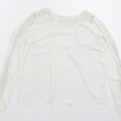 Preworn Womens White   Basic Blouse Size 10