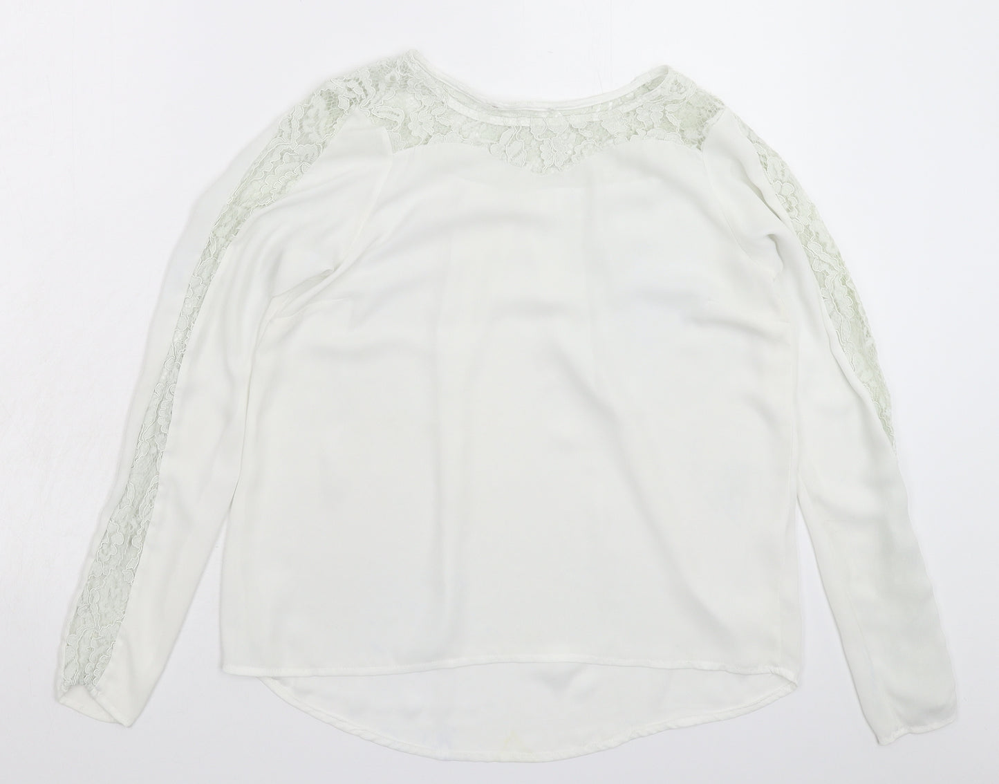 Preworn Womens White   Basic Blouse Size 10