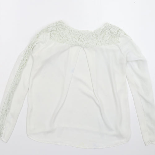 Preworn Womens White   Basic Blouse Size 10