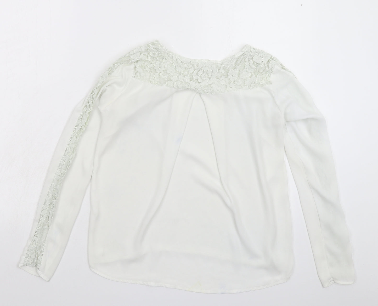 Preworn Womens White   Basic Blouse Size 10