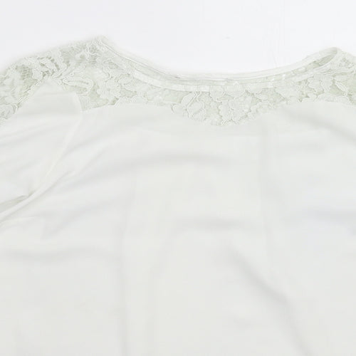 Preworn Womens White   Basic Blouse Size 10