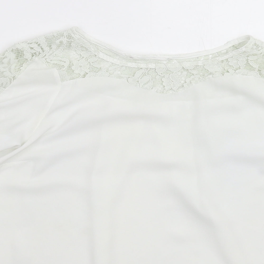 Preworn Womens White   Basic Blouse Size 10