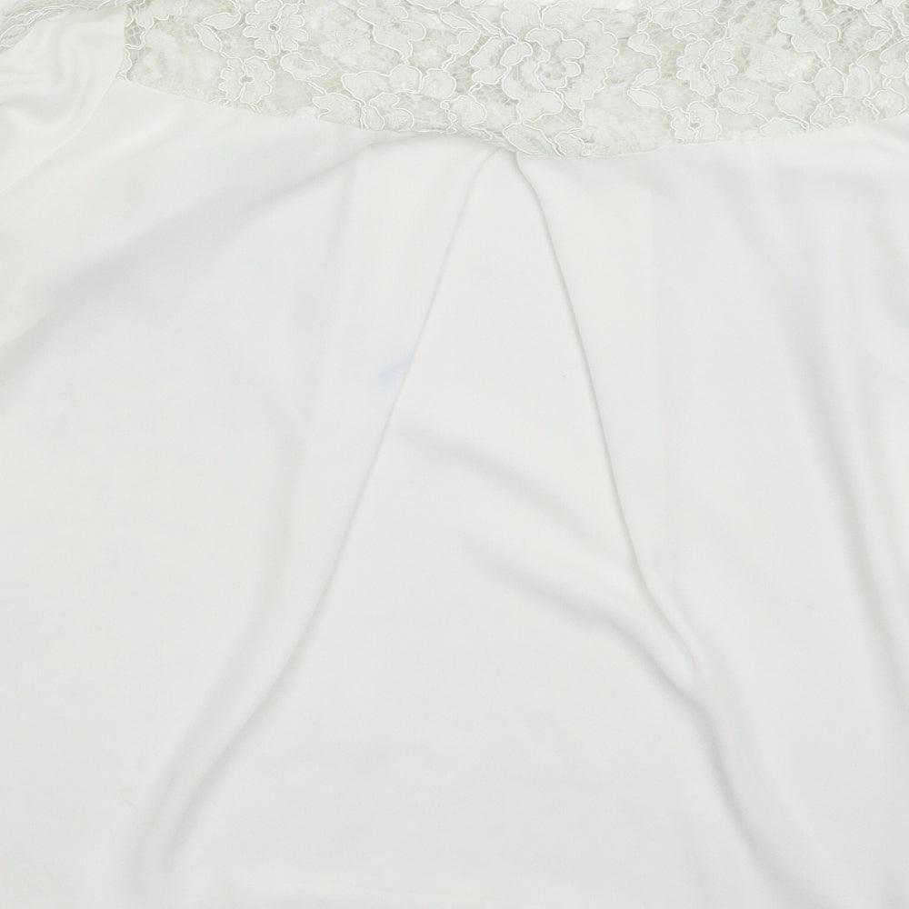 Preworn Womens White   Basic Blouse Size 10