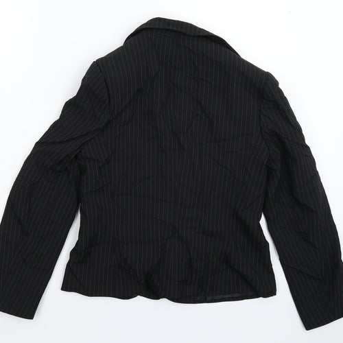 Papaya Womens Black Striped  Jacket Suit Jacket Size 12