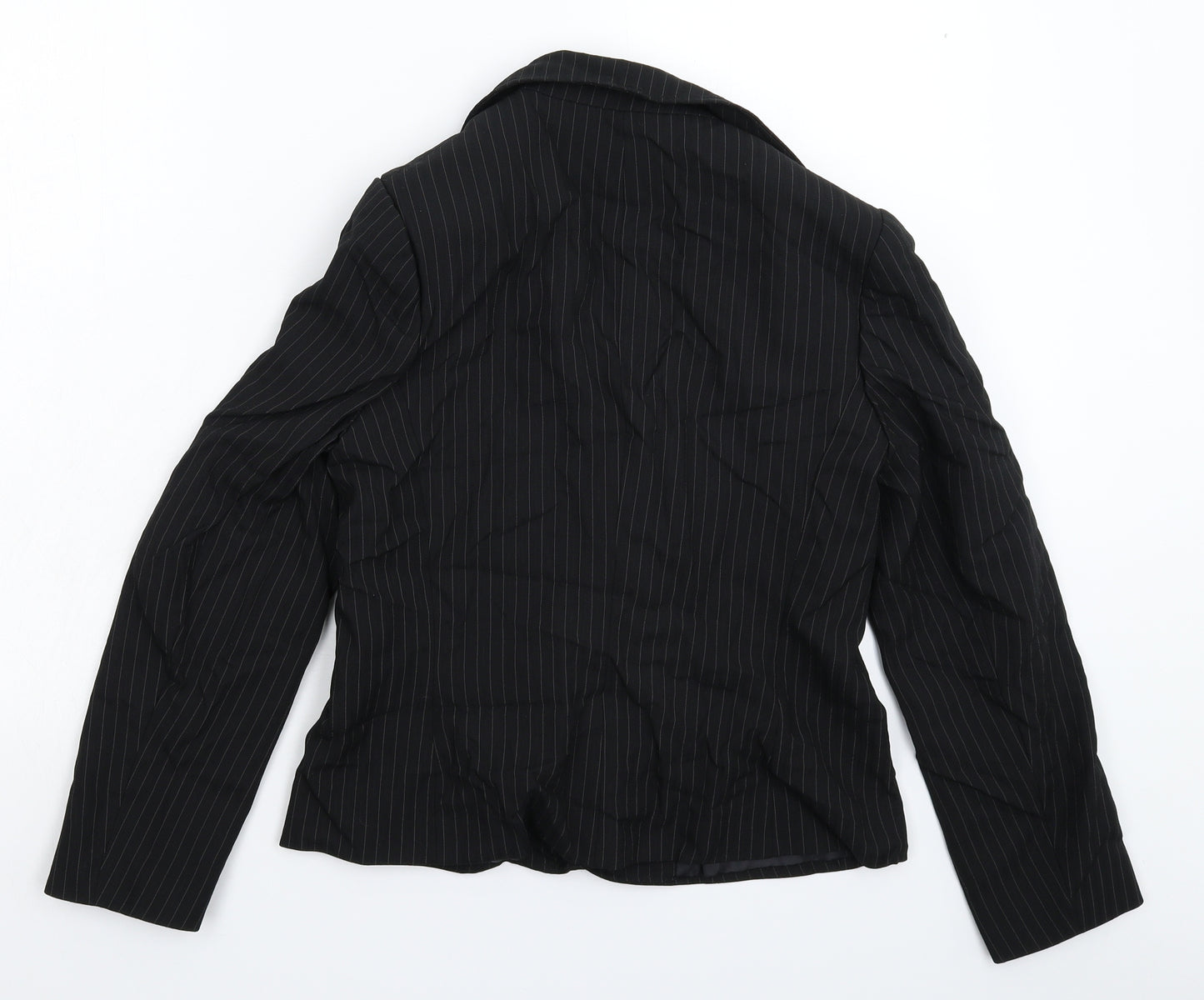 Papaya Womens Black Striped  Jacket Suit Jacket Size 12
