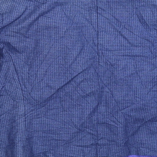 Preworn Womens Blue Houndstooth  Jacket Blazer Size 16