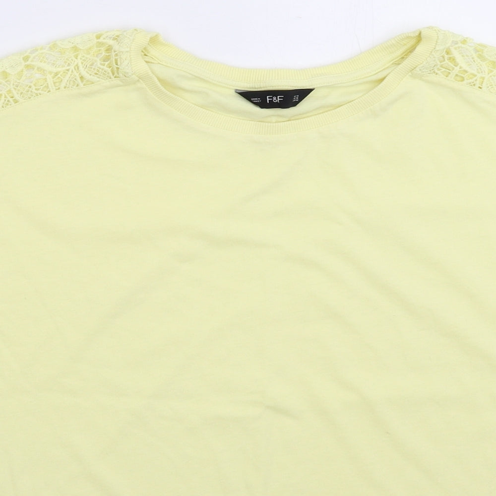 F&F Womens Yellow   Basic T-Shirt Size 14