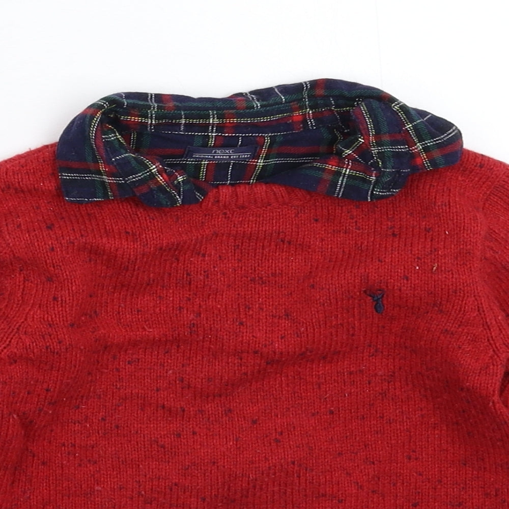NEXT Boys Red  Knit Pullover Jumper Size 18-24 Months