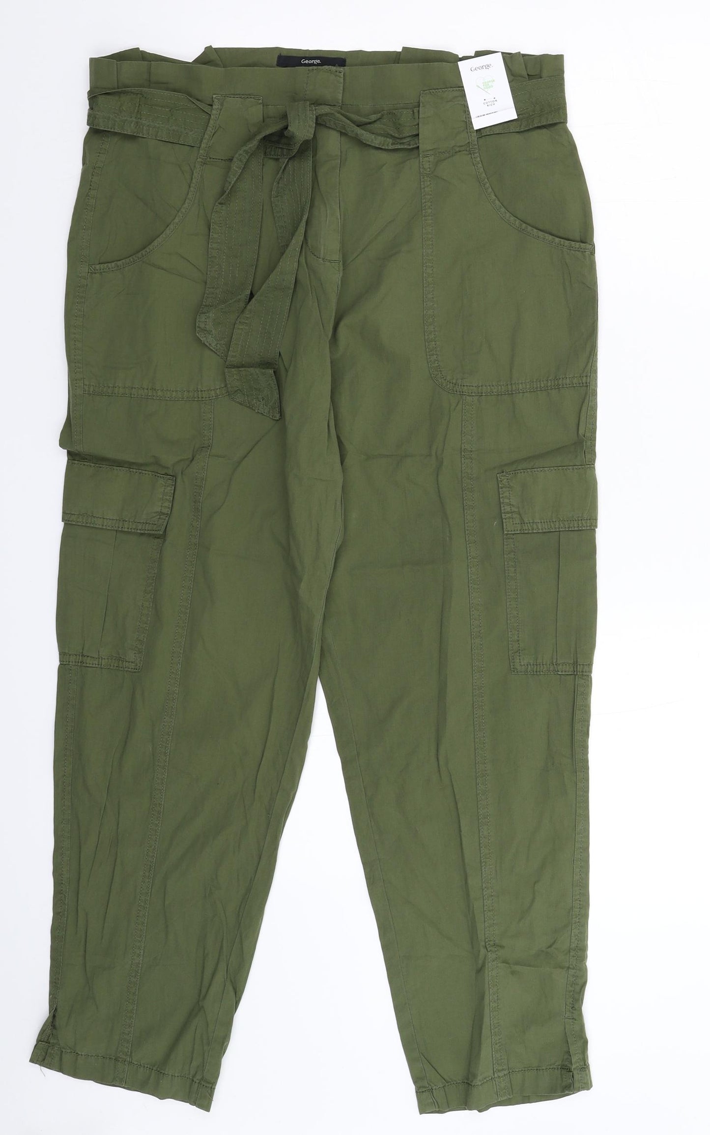 George Womens Green   Cargo Trousers Size 14 L26 in