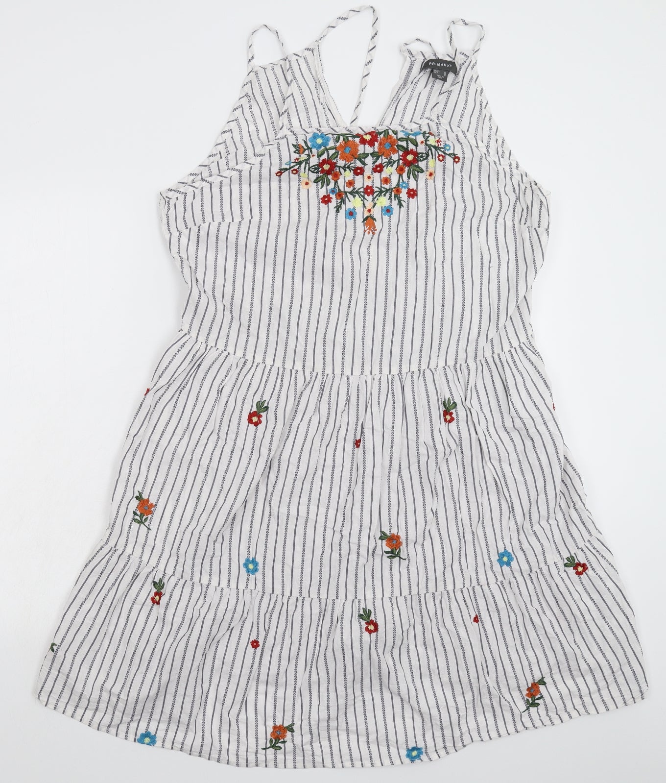 Primark Womens White Striped  Shirt Dress  Size 20