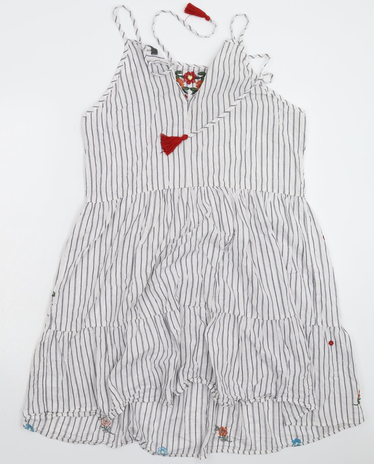 Primark Womens White Striped  Shirt Dress  Size 20