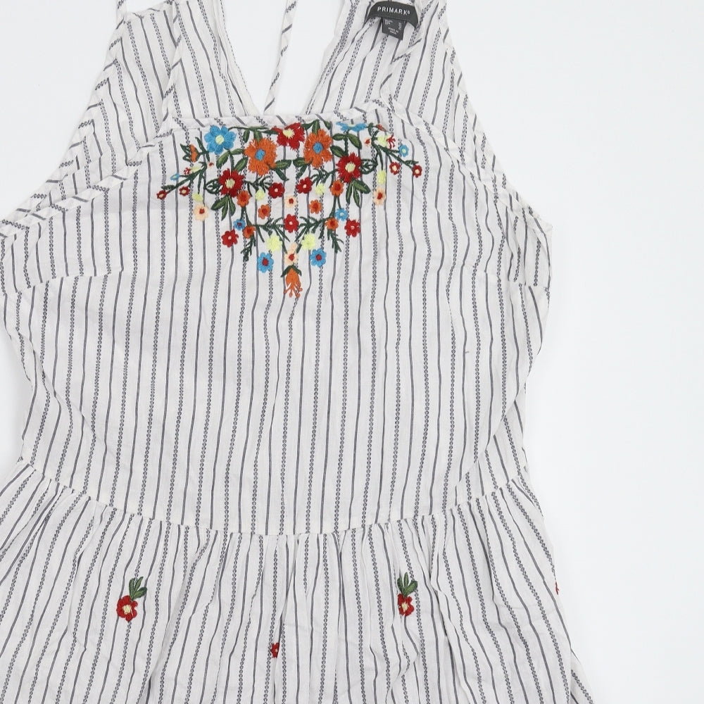 Primark Womens White Striped  Shirt Dress  Size 20