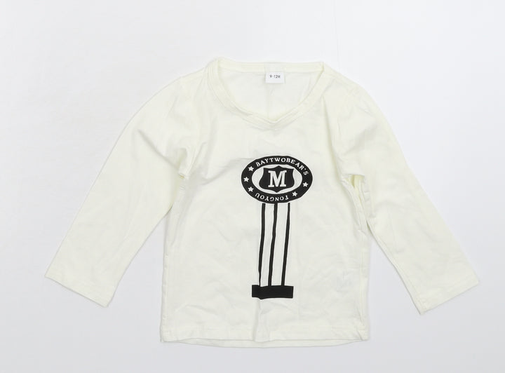 Nanyang Baby White   Basic T-Shirt Size 9-12 Months