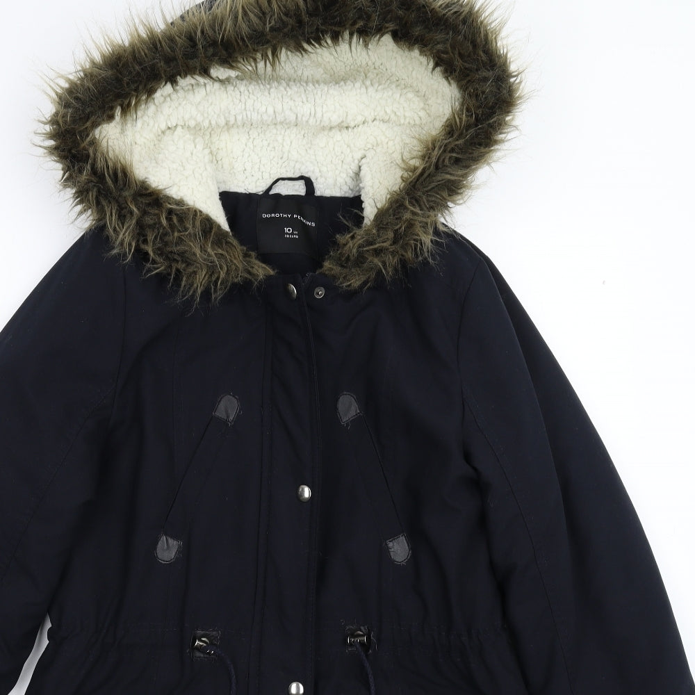 Dorothy Perkins Womens Blue   Parka Coat Size 10