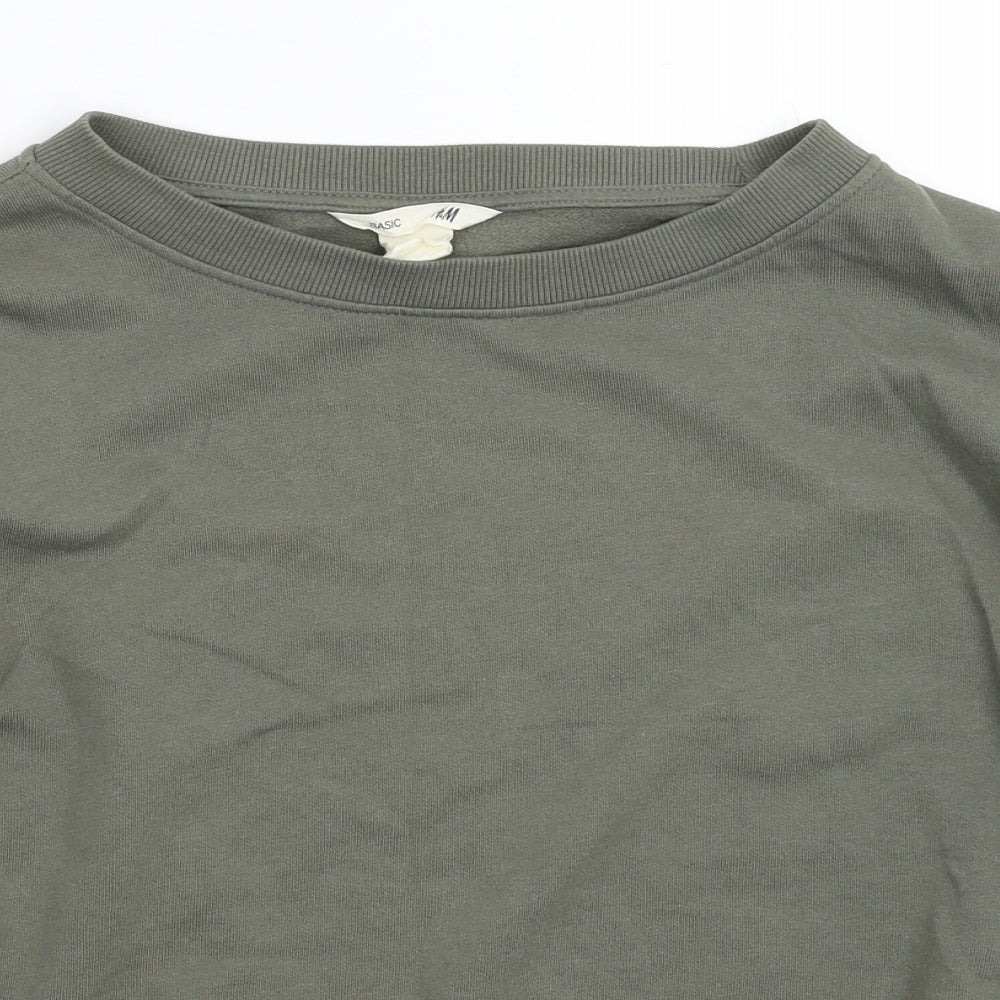 H&M Girls Green Striped  Pullover Sweatshirt Size 11-12 Years  - Oversized