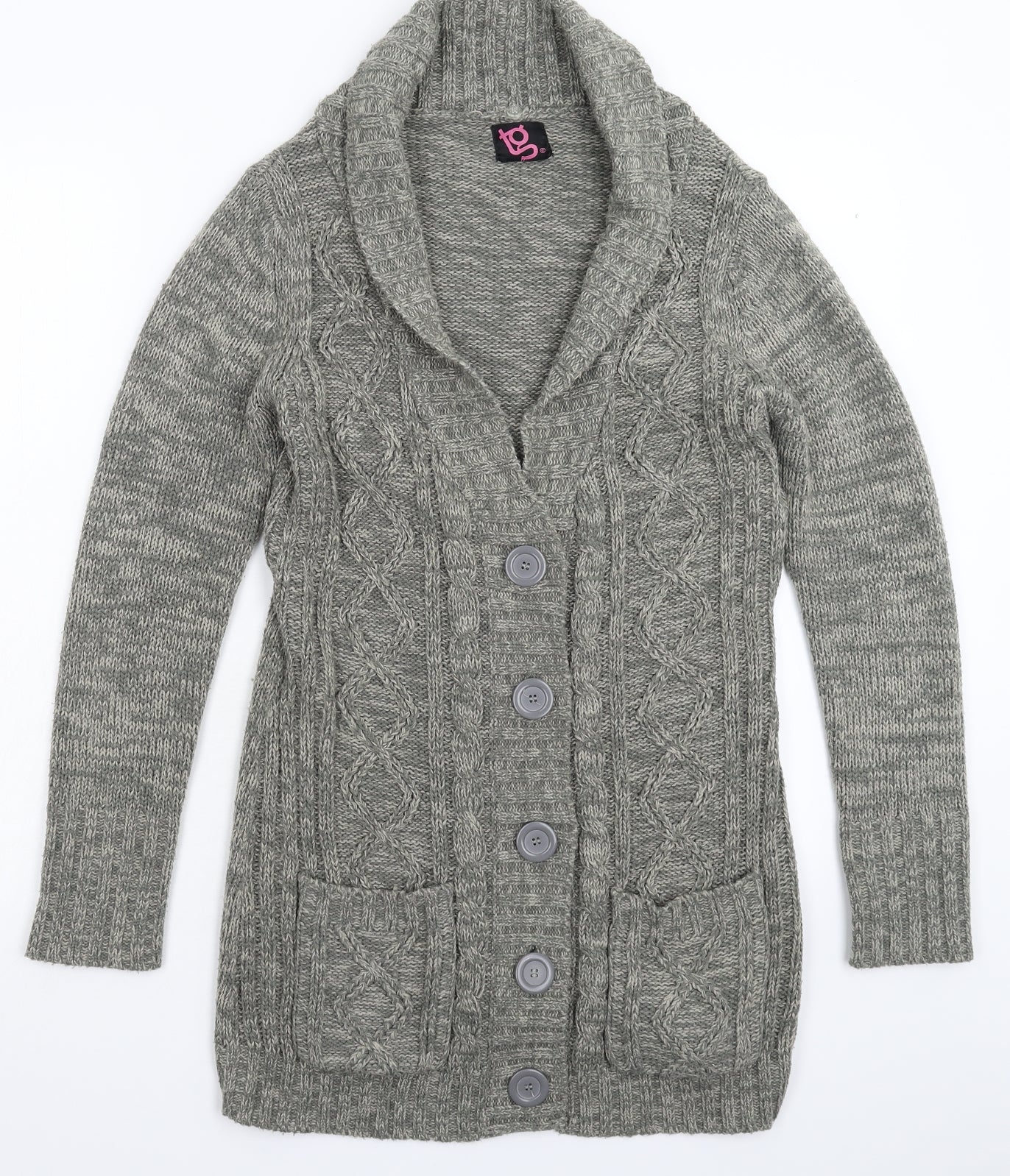 TG Womens Grey  Knit Cardigan Jumper Size 10