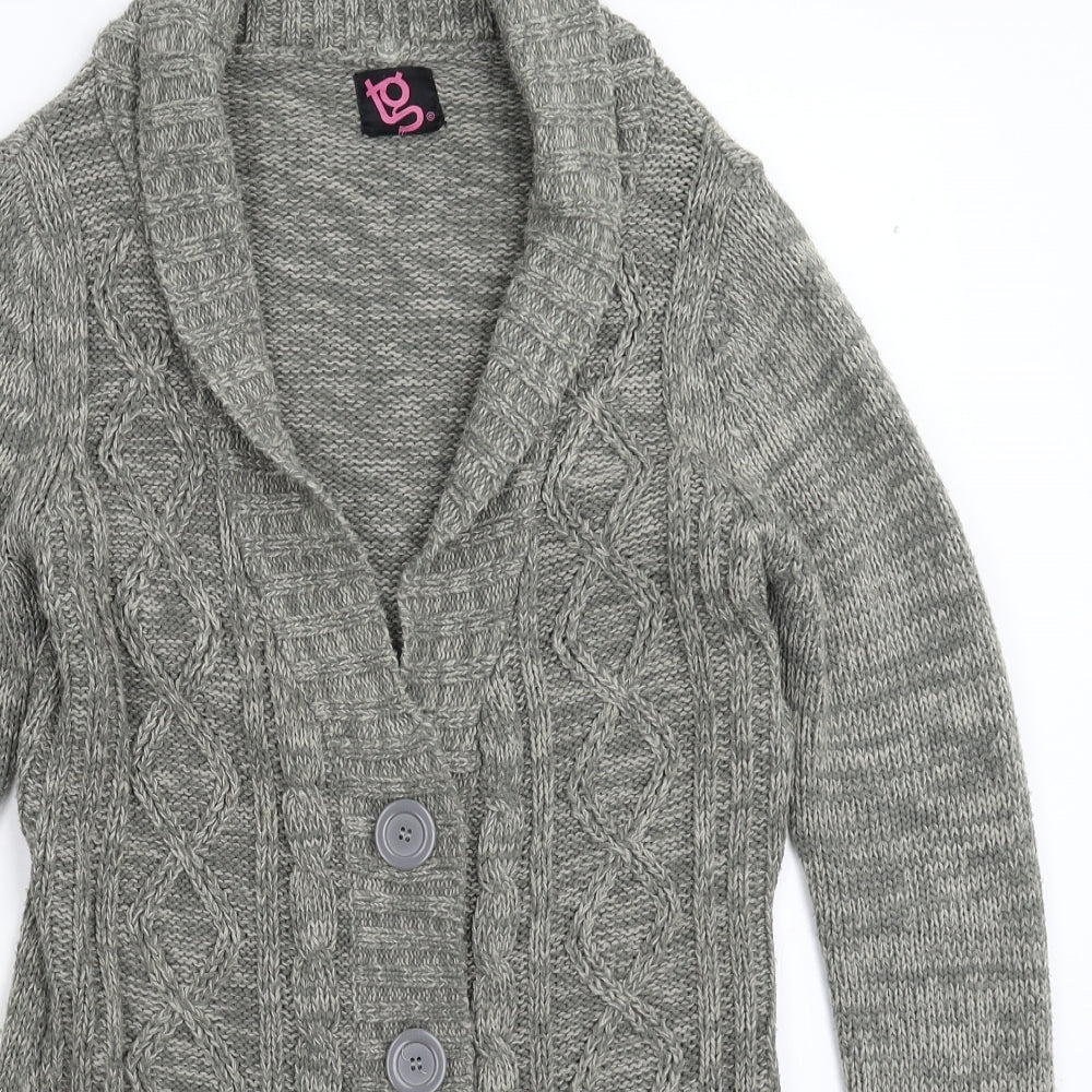 TG Womens Grey  Knit Cardigan Jumper Size 10