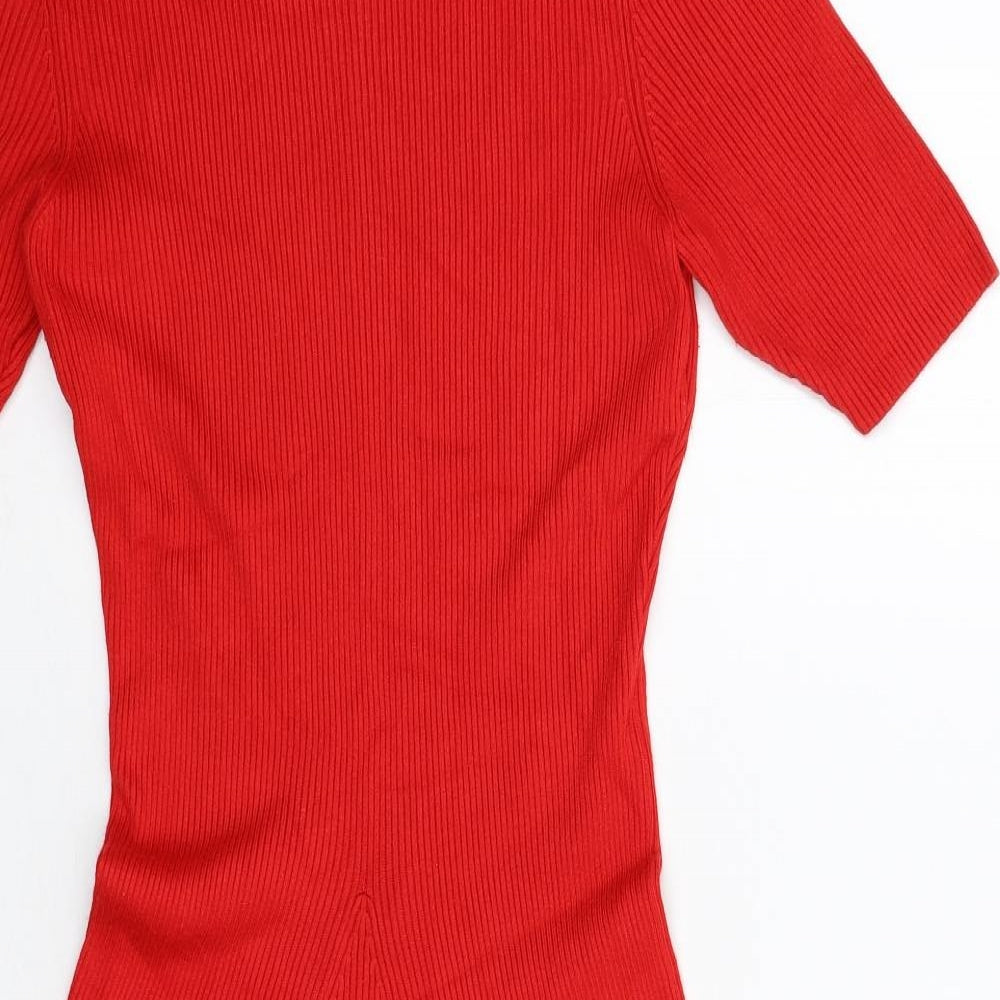 H&M Womens Red  Knit Jumper Dress  Size L
