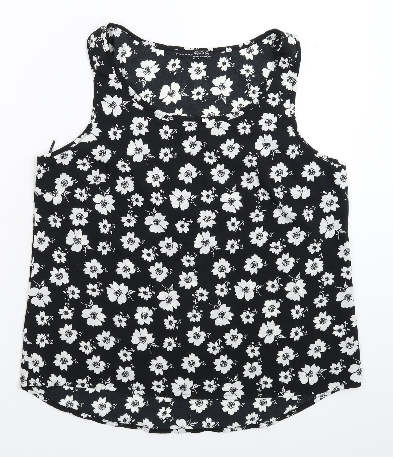 Atmosphere Womens Black Floral  Basic Tank Size 14