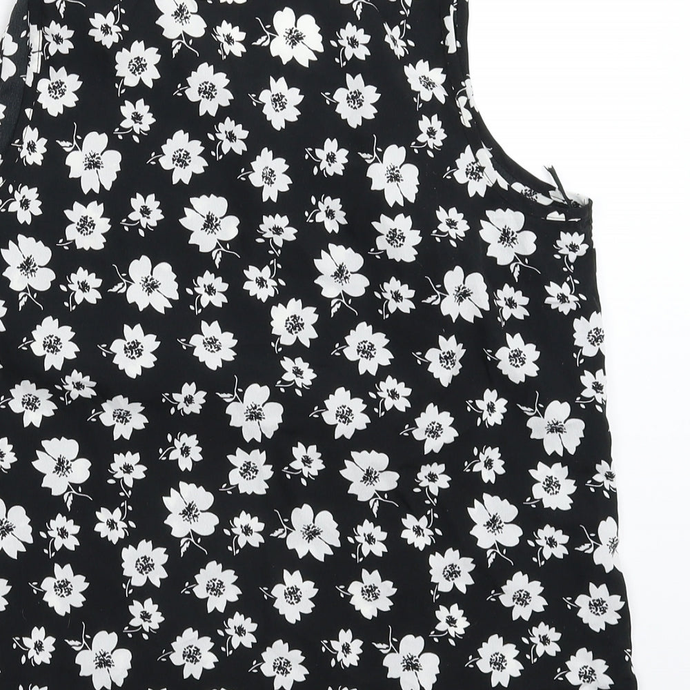 Atmosphere Womens Black Floral  Basic Tank Size 14