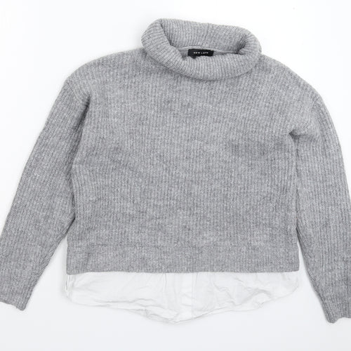 New Look Womens Grey  Knit Pullover Jumper Size S