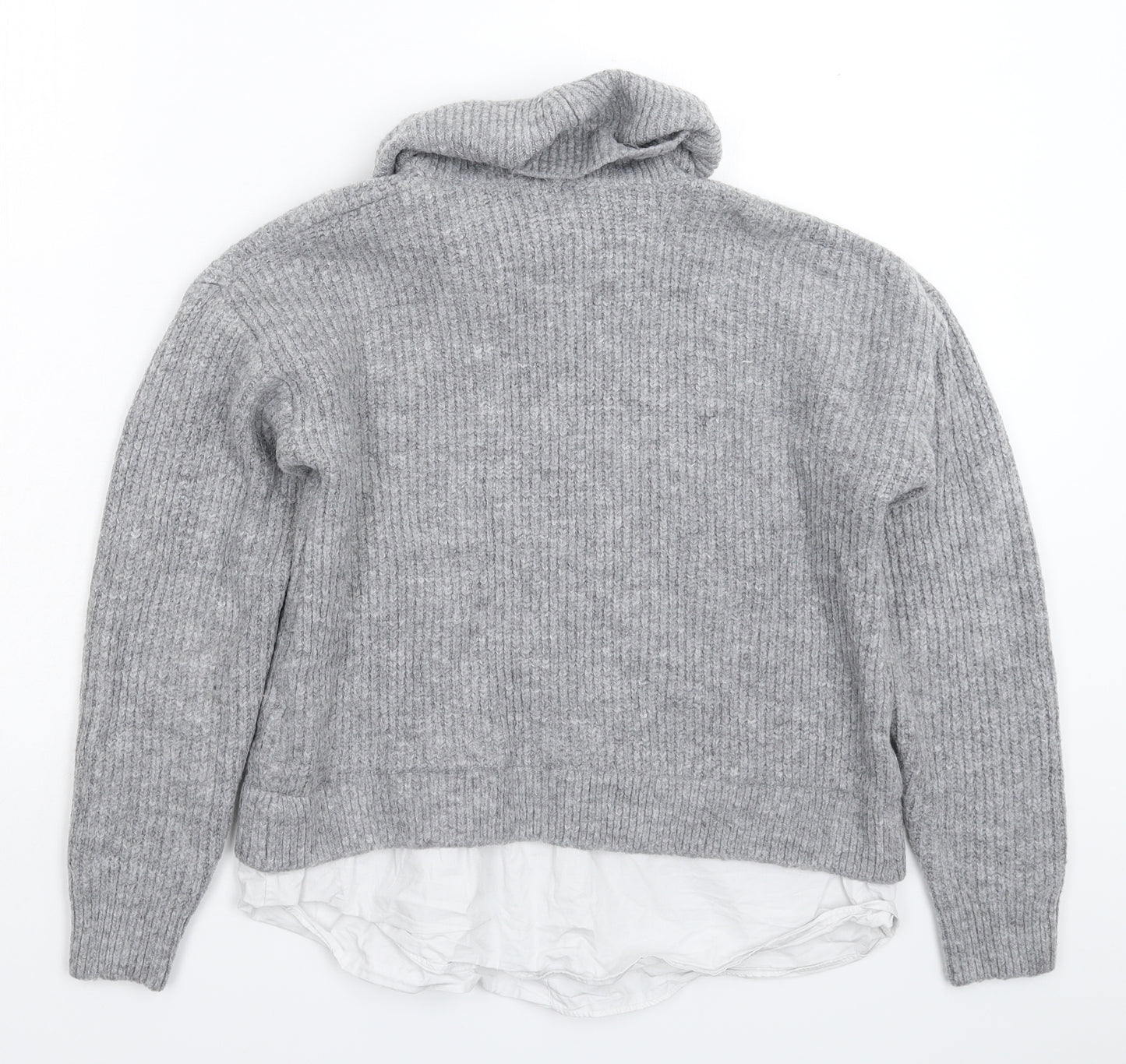 New Look Womens Grey  Knit Pullover Jumper Size S